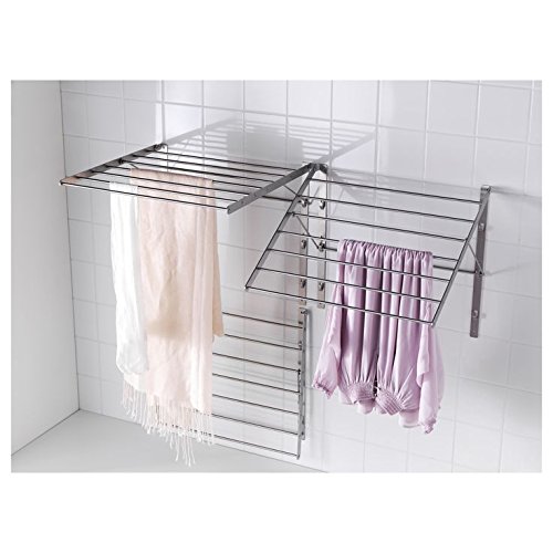 QQOUTLET Wall Mounted Clothes Drying Rack Stainless Steel Space Saving
