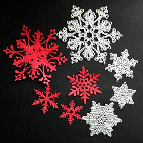 Cutting Dies Christmas, 4pcs Snowflake Metal Cutting Dies Card Making Scrapbooking Stencils Album Paper Card Craft Embossing DIY Decorative Background