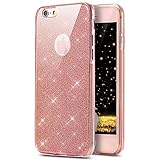 iPhone 8 Plus Case,iPhone 7 Plus Case, PHEZEN [Full Body Coverage] Front and Back 360 Degree Protective Case Bling Glitter Sparkly Shockproof Ultra Thin TPU Silicone Gel Cover For iPhone 7 Plus (Pink)