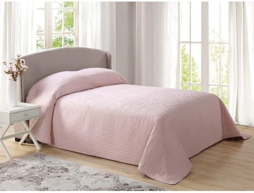 French Tile Quilted Bedspread in Blush Twin