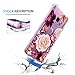 KIOMY Clear Case for Samsung Galaxy S9, Airbags Corners Shockproof Bumper Protective Cover Hybrid Design Hard PC Back + Flexible TPU Frame Red Flower Floral Design