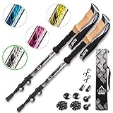 Alpine Summit Hiking/Trekking Poles with Anti-Shock Tips, Walking Sticks with Strong and Lightweight 7075 Aluminum and Cork Grips - Enjoy The Great Outdoors