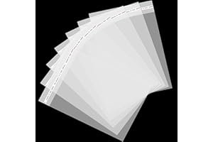 Aubeco 240pcs 5x7 inch Self Sealing Cellophane Bags, Clear Plastic Resealable Treat bags for Cookies, Packaging