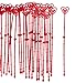 Juvale Floral Picks - 150-Pack Heart-Shaped Plastic Flower Arrangement Picks, Card Cardette Holders for Valentines Day and Anniversaries, Red, 13.4 Inches