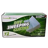 Static Charged Dry Unscented Sweeping Pad Refills - Replacement for Swiffer Dry Refills, 72 Count by SweepNShine