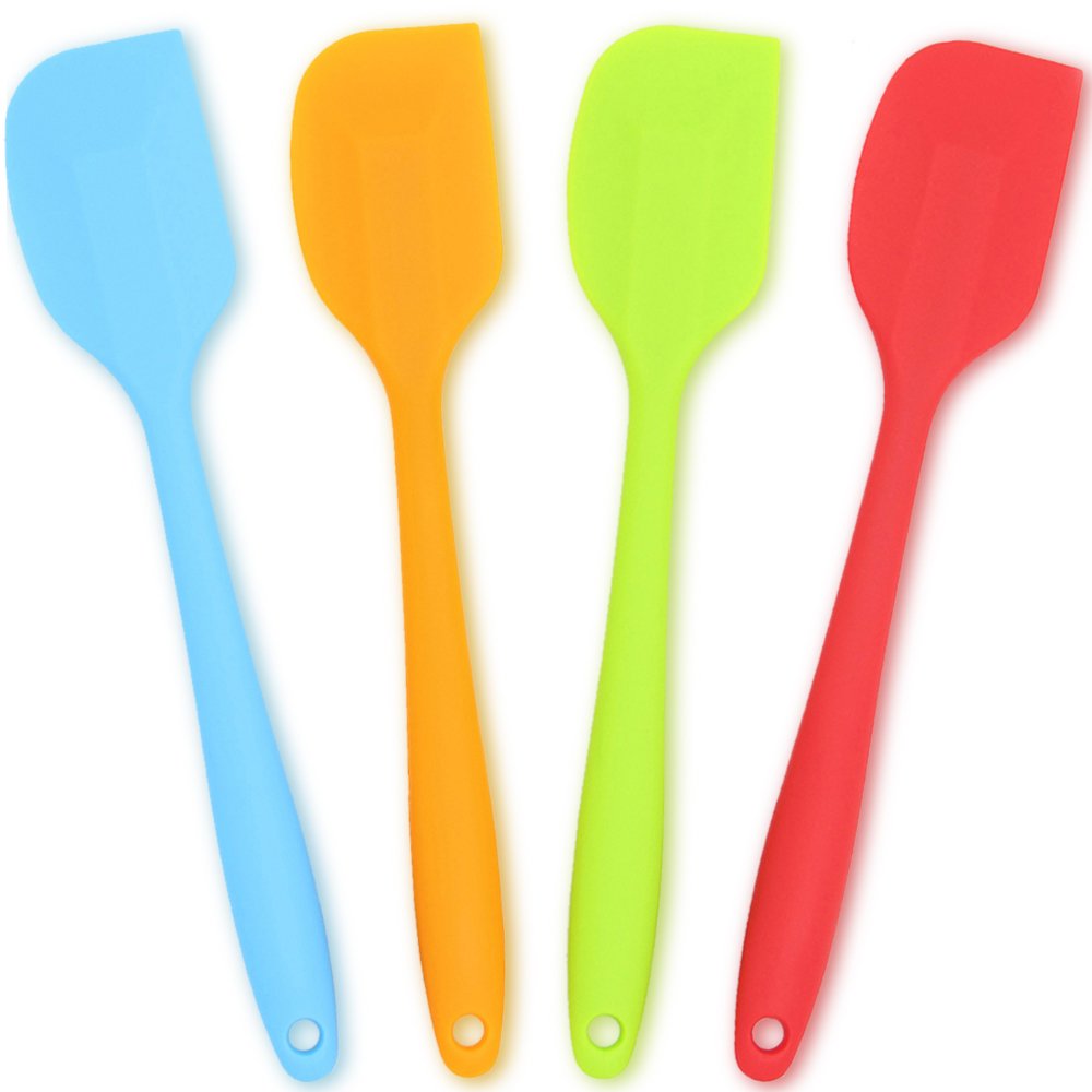 Silicone 4-piece Set,Heat-Resistant Spatulas,Non-stick Rubber Spatulas