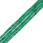 Adabele 13.5 Inch Natural Emerald Green Quartz Healing Gemstone 3mm Small Tiny Faceted Rondelle Spacer Loose Stone Beads (130-140pcs) for Jewelry Making GH2R-10