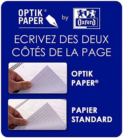 Oxford Pack of 5 Cases of 200 Pages Single Sheets 17 x 22 cm Large Squares Seyès Card Cases, Blue, Purple - Image 3