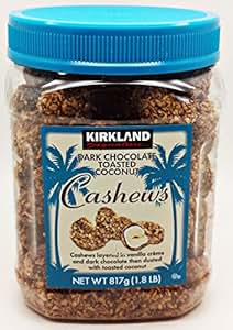 chocolate coconut cashews covered toasted kirkland dark