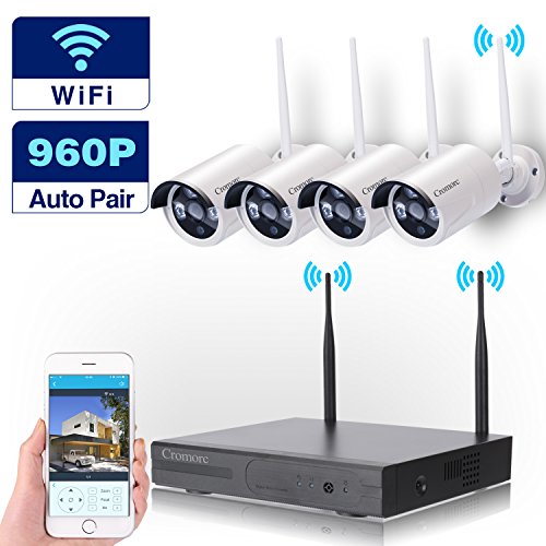 Cromorc Wireless HD Security Surveillance System WIFI NVR Kit 4CH 1080P