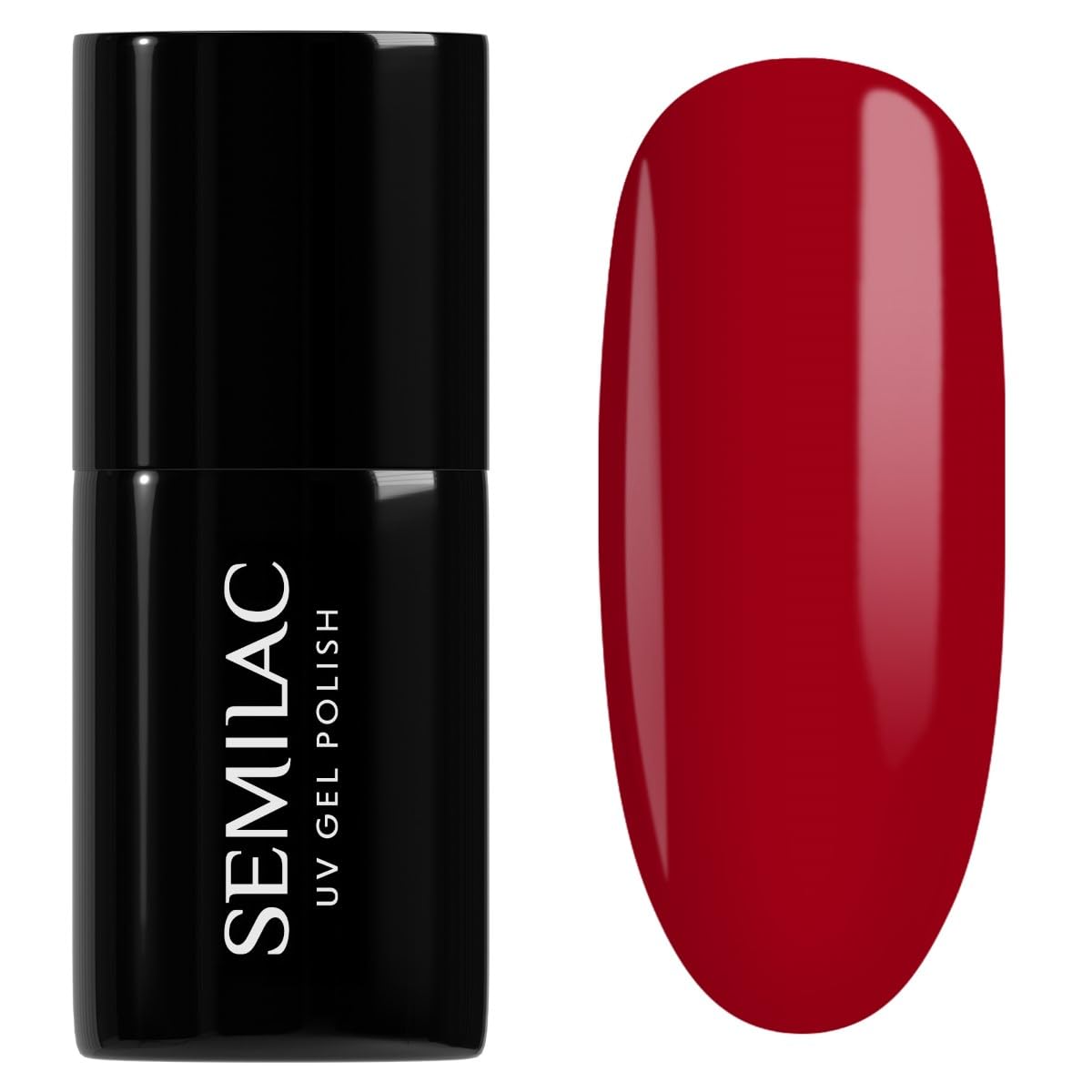 SEMILAC Gel Nail Polish 027 Intense Red - Full Coverage Gel Polish - Soak Off Easy To Use LED/UV Nail Lamp - Long Lasting Manicure and Pedicure up to 3 weeks
