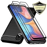 Galaxy A10E Case,Samsung A10E Case with Tempered Glass Screen Protector,Dahkoiz Shock Absorption Galaxy A10E Phone Case Slim TPU Bumper Cover Lightweight Protective Case for Samsung Galaxy A10E,Black
