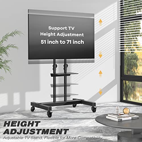 Mobile TV Stand Rolling TV Cart Floor Stand with Mount on Lockable