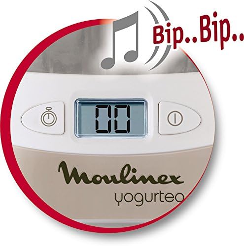 YG231E32 Yaourtière Yogurteo 7 Pots de Yaourt Inclus Programmable Écran LCD Minuteur 13W Champagne