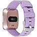 Maledan Replacement Bands Compatible with Fitbit Versa, Breathable Woven Fabric Accessories Strap Watch Band for Women Men, Small, Lavender