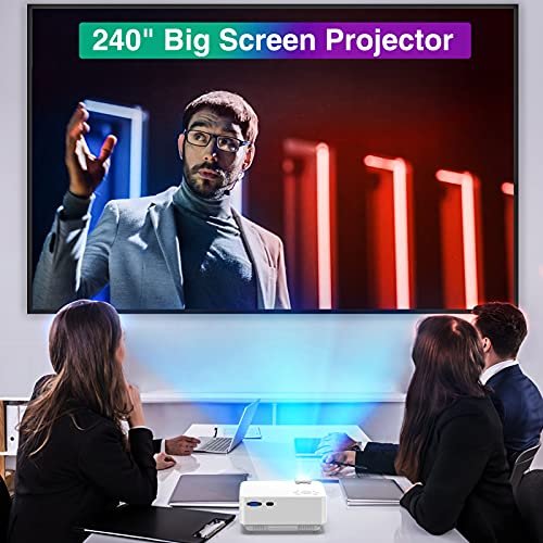 Projector, HOMPOW Mini Projector with screen, Portable Video Projector with 6500 Lux, 1080P Supported, 240" Display, Built-in Dual Speakers, Compatible with TV Stick, HDMI, VGA, USB, Laptop, PS4 - Image 5