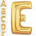 AFTERLOON® 40 Inch Giant Jumbo Helium Foil Mylar Alphabet Balloons for Graduation Anniversary Celebration Bridal Shower Wedding Birthday Party Decorations, Premium Quality, Matte Gold, Letter E