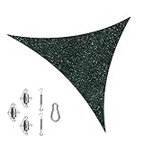 Cool Area Triangle 9 Feet 10 Inches Durable Sun Shade Sail with Stainless Steel Hardware Kit, UV Block Fabric Patio Shade Sail in Color Green
