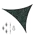 Cool Area Triangle 9 Feet 10 Inches Durable Sun Shade Sail with Stainless Steel Hardware Kit, UV Block Fabric Patio Shade Sail in Color Green