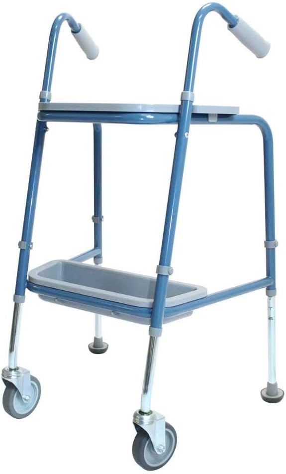 NRS Healthcare Duo Height Adjustable Walking Trolley, P23117, Turquoise Blue