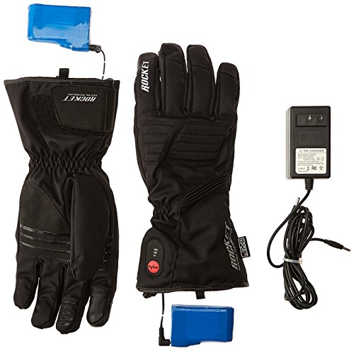 HJC Rocket Burner Men's Heated Cold Weather Gloves (Black, X-Large)