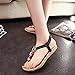 Start Women Summer Bohemia Colorful Bead Butterfly Sandals Shoes (US=5.5, Black)