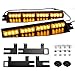 ASPL 32LED Visor Lights 26 Flash Patterns Windshield Emergency Hazard Warning Strobe Beacon Split Mount Deck Dash Lamp With Extend Bracket (Amber)
