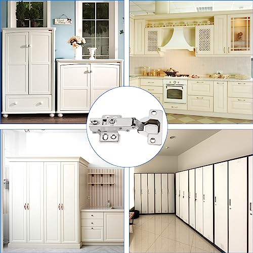 10 x Door Cupboard Hinges 110 Degree Fully Covering Kitchen Door Hinges with Built-in Damper Automatic Closing Mechanism Invisible Hinge for Cabinets