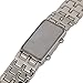 Silver Metal Band Mens Iron Samurai Style Lava Digital Sport Watch Faceless Blue LED-SLBL