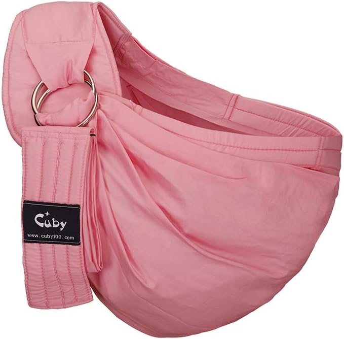 Cuby Ring Sling Baby Wrap Carrier for Infants and Newborns,Breastfeeding Privacy (Pink)