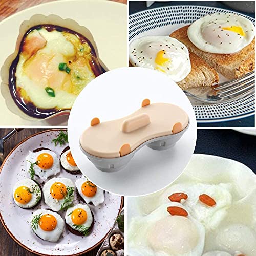 Egg Poacher Microwavable, Egg Steam with Measure Cup Dishwashable, Egg