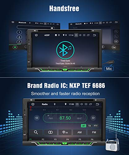 PUMPKIN Android 8.1 Car Stereo Double Din with DVD Player, GPS, WiFi, Support Fastboot, Backup Camera, Android Auto, AUX, USB SD, 7 inch Touch Screen