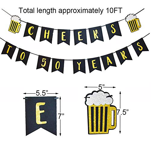 image for DP BOUTIQUE 50th Birthday Decorations Kit Cheers to 50 Years Banner Sw