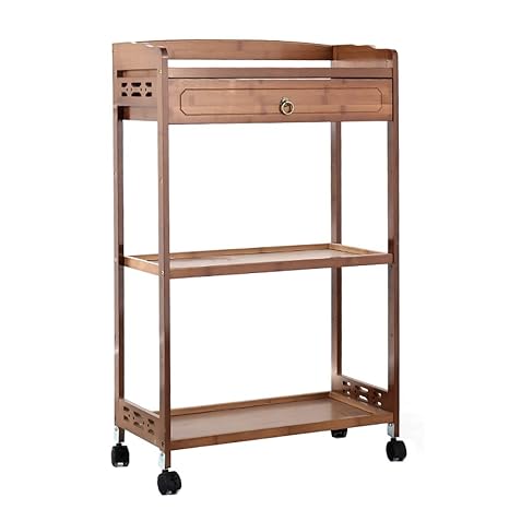 Amazon Com Dining Trolley Rolling Kitchen Wooden Trolley Cart