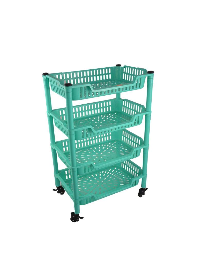 Sygnius Storage Wheel Trolley 4 Tier Plastic Bathroom Kitchen Storage