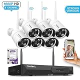 ISOTECT [Newest Strong Version WiFi] Wireless Security Camera System,8CH Full HD 1080P Video Security System, 6pcs Outdoor/Indoor IP Security Cameras, 65ft Night Vision and Easy Remote View, 2TB HDD