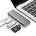 Type-C USB 3.0 5 in 1 Combo Hub for MacBook, Aluminum Multi-Port Adapter with USB-C Charging Port, Type-C Pass Through, 2 USB 3.0 Ports, SD/Micro Card Reader (Space Grey)