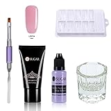 UR SUGAR 1Pc Poly Quick Gel Nail Kit Enhancement Builder Gel Nail Extension Trial Kit Professional Technician French Kit-Including Brush Pen, Slip Solution, Dual Forms for Starter