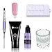 UR SUGAR 1Pc Poly Quick Gel Nail Kit Enhancement Builder Gel Nail Extension Trial Kit Professional Technician French Kit-Including Brush Pen, Slip Solution, Dual Forms for Starter