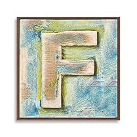 Framed Canvas Wall Art Alphabet Canvas Prints Home Artwork Decoration for Living Room,Bedroom - 16x16 inches