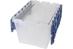 Akro-Mils 12 Gallon KeepBox File Box Plastic Stackable Storage Container with Hinged Attached Lid and Rails for Hanging File 