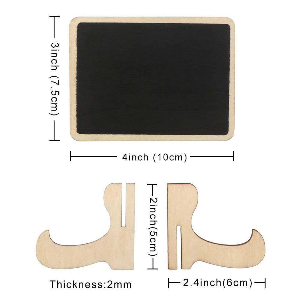 24 Stücke Mini Kreidetafeln Set,Y&J Mini Holz Tafel Set Kreidetafel Memotafel mit Staffelei als Tischkarte Platzkarte Namen Preis Schild für Landhaus Buffet Party Deko Vintage Hochzeit Tischdeko Hochzeitsparty & Include 2 Liquid Chalk Maker