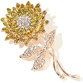 Rhinestone Flower Brooch Pin Pink Blue Crystal Sunflower Brooch Big Large Bouquet Brooch Pin Wedding Ball Birthday Party Brooch Elegant Clothing Hat Bag Accessories Jewelly for Women