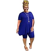 Mrskoala Women Plus Size 2 Piece Outfits Casual Shorts Sets Summer Tshirts Shorts Sweatsuits