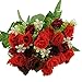 SOLEDI 1 Bunch 25-stem Artificial Flower Dianthus Caryophyllus Carnation Fake Silk Flower Plastic Flower Arrangement Wedding Party Home Garden Decor Room Decoration New