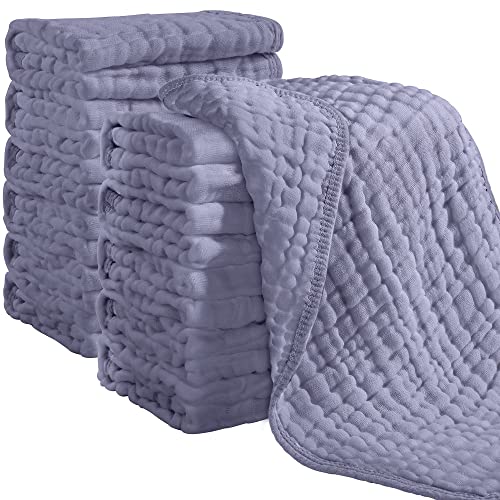 Looxii Muslin Burp Cloths - 6 Pack, 20"x10", 100% Cotton, Super Absorbent & Soft For Babies