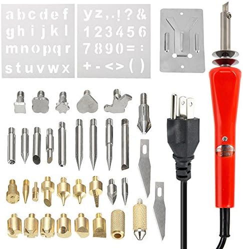 Cherry Juilt 37 Pcs Wood Burning Kit with Pyrography Pen for Wood Burning Carving Embossing Soldering