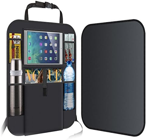 Sebikam Car BackSeat Organizer With Tablet Holder - Kids Car Seat Organizer With Storage - Multi-Purpose Storage Car Backseat Organizer and Kick Mat Protector – Large Tablet Pocket – Universal Use