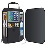 Sebikam Car BackSeat Organizer With Tablet Holder - Kids Car Seat Organizer With Storage - Multi-Purpose Storage Car Backseat Organizer and Kick Mat Protector - Large Tablet Pocket - Universal Use