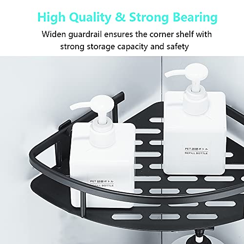 2-Pack Shower Caddy, Arolife Well Mounted Aluminum Shower Organizer with Adhesive, Traceless Bathroom Shelf for Toilet, Dorm and Kitchen